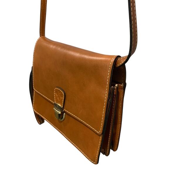 Patricia Nash Leather Crossbody Bag Brown Flap Organizer Vintage Style Purse - Picture 4 of 13